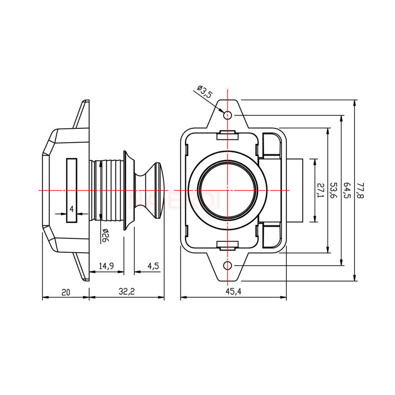 Zámek Pushlock hnědá velká