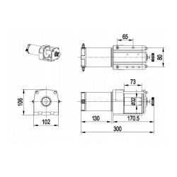 Naviják s ocelovým lanem Husar Winch 3000 lbs - 1300kg
