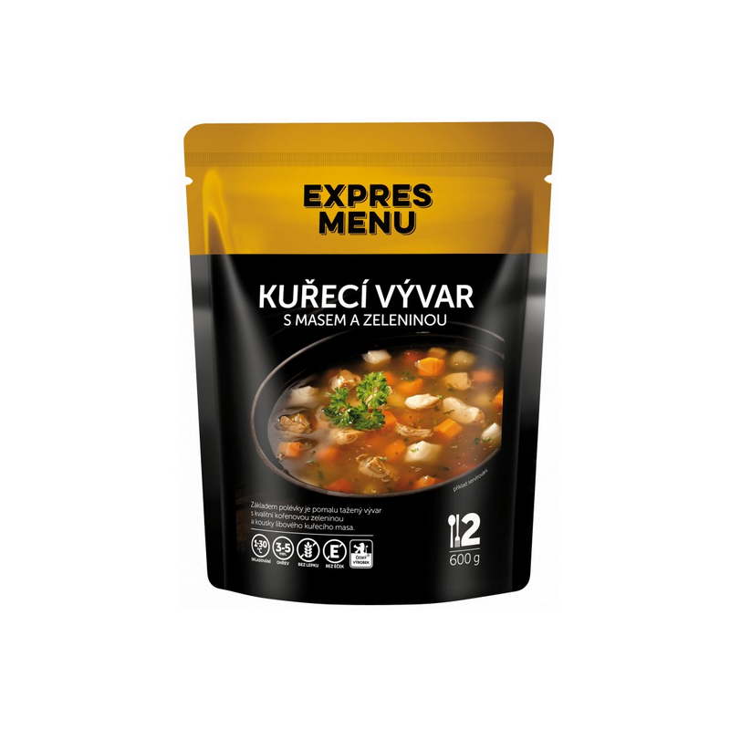 Kuřecí vývar s masem a zeleninou (2 porce)