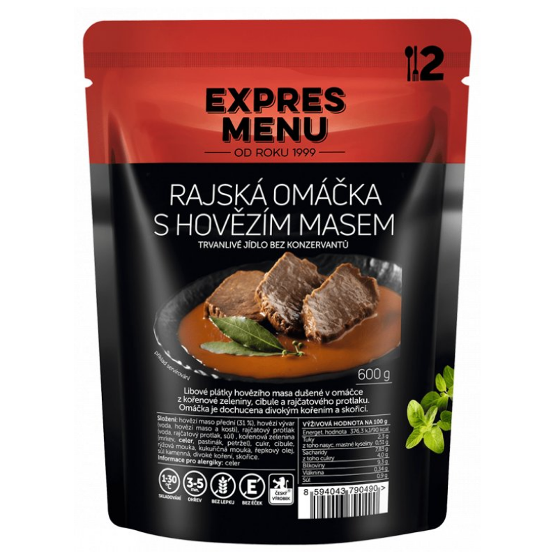 Rajská omáčka s hovězím masem